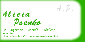 alicia psenko business card
